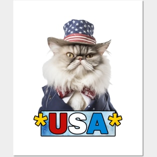 Patriotic Persian Cat Posters and Art